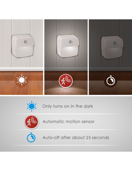 LUZ NOCTURNA LED A PILAS CON DETECTOR DE MOVIMIENTO CHIC2