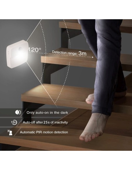 LUZ NOCTURNA LED A PILAS CON DETECTOR DE MOVIMIENTO CHIC2