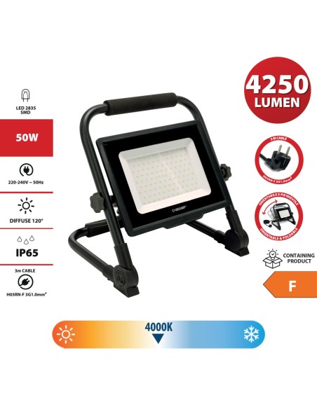 Foco de trabajo LED SMD con soporte a suelo WAINGRO