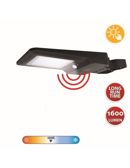 Farola con carga solar y detector de movimiento CRUISER