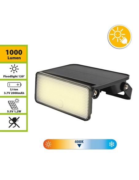 Foco LED solar orientable con detector de movimiento MAYA