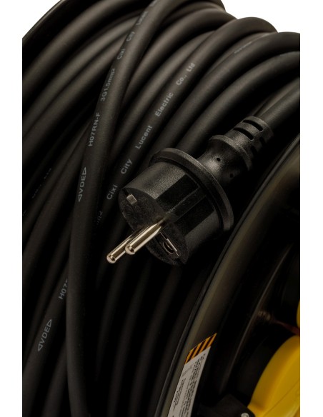 Enrollacables profesional 4 tomas Schuko estándar, cable H07RN-F 3G1,5mm2