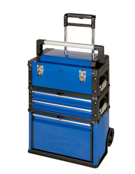 CARRO SOPORTE 3 CAJAS APILABLES CON 98 HERRAMIENTAS EN BANDEJAS FOAM