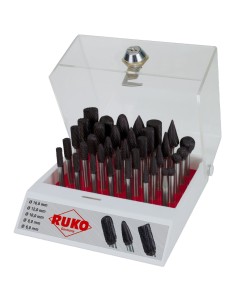 SURTIDO 35 FRESAS DE METAL DURO TICN CON VASTAGO DE 6 MM EN VITRINA DE PLASTICO