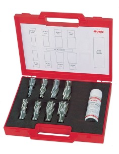JUEGO DE 8 BROCAS HUECAS HSS VASTAGO WELDON