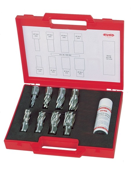 JUEGO DE 8 BROCAS HUECAS HSS VASTAGO WELDON