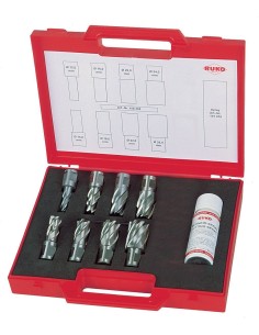 JUEGO DE 8 BROCAS HUECAS HSS-CO 5 COBALTO VASTAGO WELDON