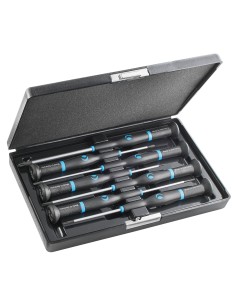 Juego de destornilladores de precisión WITTRON en estuche de plástico antichoque