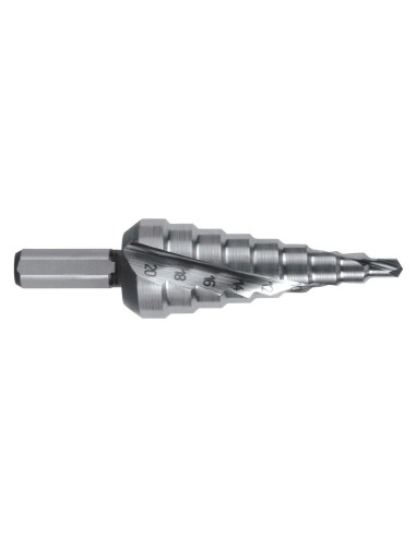 Broca escalonada HSS con mango hexagonal 1/4"