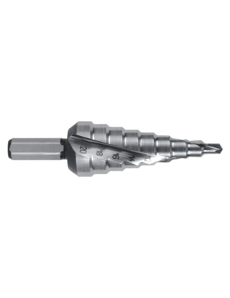 Broca escalonada HSS con mango hexagonal 1/4"