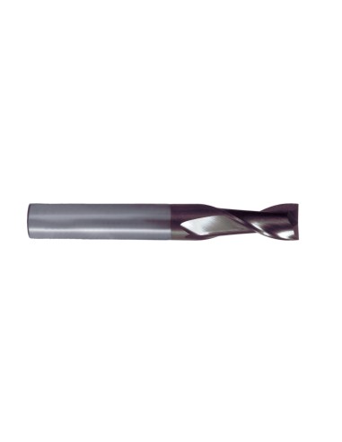 Fresa frontal de metal duro integral tipo N TiAIN DIN 6527 L / 6528 con 2 labios de corte