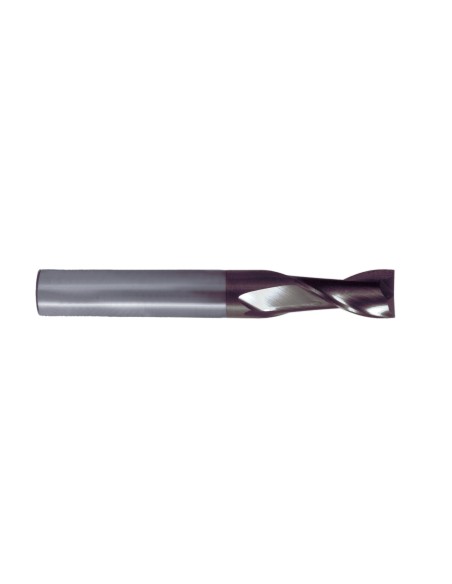 Fresa frontal de metal duro integral tipo N TiAIN DIN 6527 L / 6528 con 2 labios de corte
