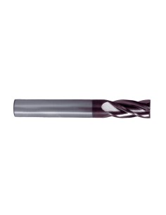 Fresa frontal de metal duro integral tipo N TiAIN DIN 6527 L / 6528 con 4 labios de corte
