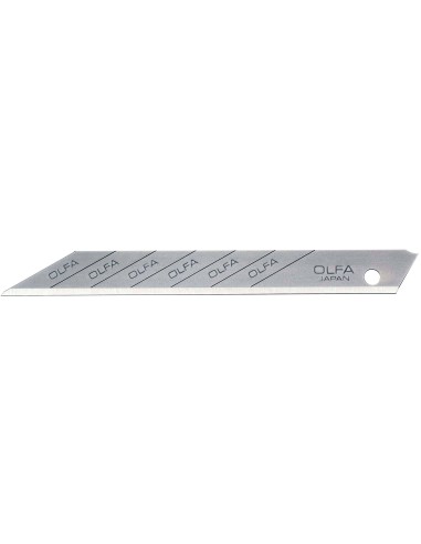 PACK DE 10 CUCHILLAS TROCEABLES 9 MM ANGULO DE CORTE 30º PLATEADAS EN BLISTER