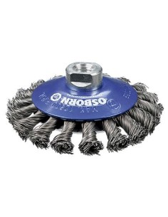 CEPILLO CONICO DE INOX TRENZADO CON TUERCA M14 100 MM Y FILAMENTO 0.50 MM