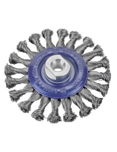 CEPILLO INOX DE ALAMBRE TRENZADO CON TUERCA M14 115 MM HILO DE 0.50 MM
