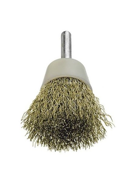 CEPILLO TAZA DE HILOABRASIVO CON VASTAGO 6 MM 0.90 MM Y GRANO 180 AZUL (50X17 )