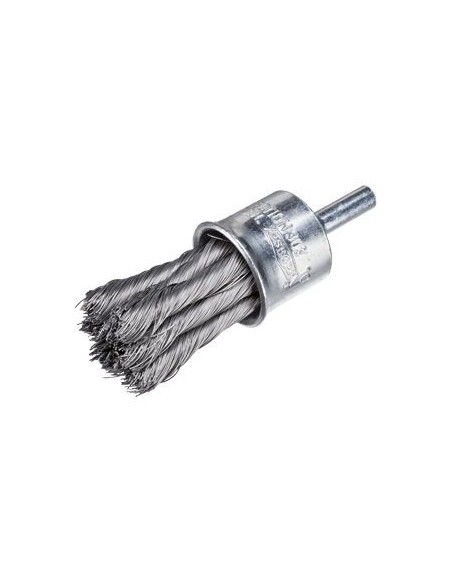 CEPILLO ALAMBRE TRENZADO DE ACERO CON VASTAGO DE 6 MM FILAMENTO 0.15 MM (20X29)