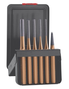 JUEGO DE 5 BOTADORES CILINDRICOS DE 150 MM + 1 GRANETE DE 120 MM SERIE DORADA