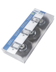 KIT RUEDAS FIBRA SIN TEJER PARA SATINAR 3 PIEZAS CON TUERCA M14 9.000 (R.P.M)