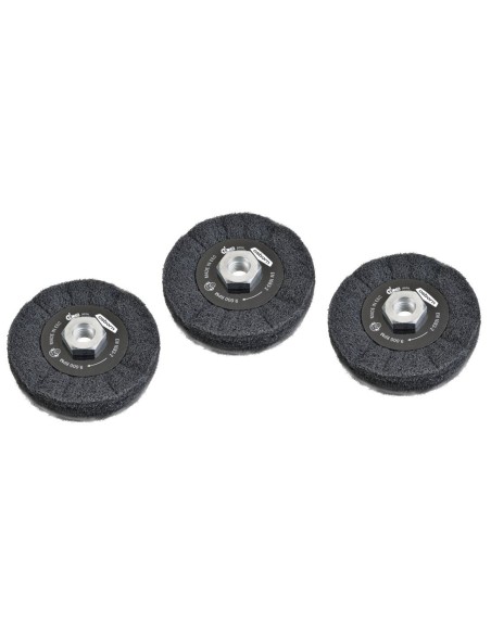 KIT RUEDAS FIBRA SIN TEJER PARA SATINAR 3 PIEZAS CON TUERCA M14 9.000 (R.P.M)