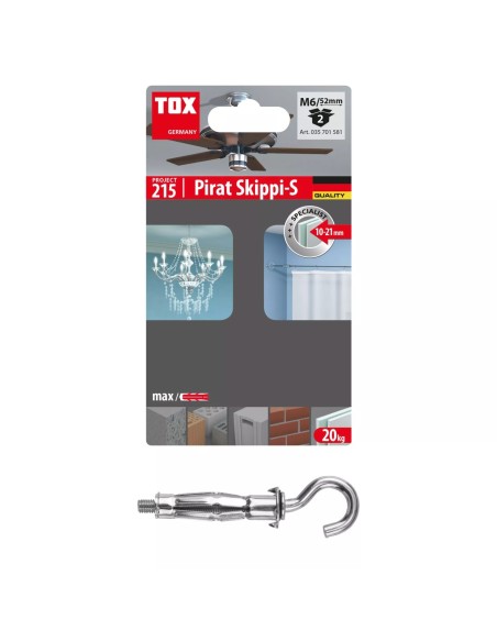 BLISTER DE 2 TACOS METALICOS ACROBAT M5X52 S MM + GANCHO