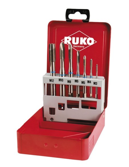 JUEGO DE 7 MACHOS MAQUINA M DIN 371 / 376 HSS RECTIFICADOS TIPO B