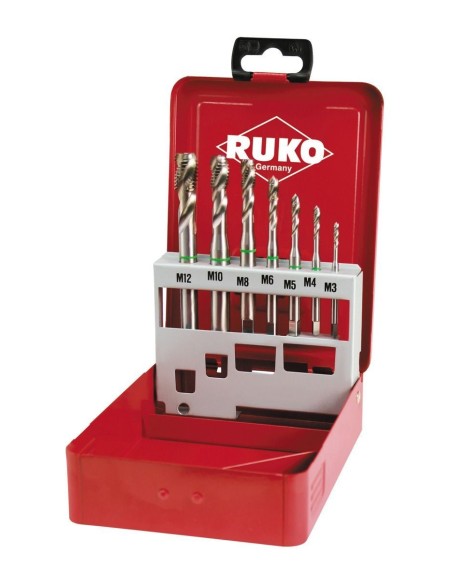JUEGO DE 7 MACHOS MAQUINA M DIN 371 / 376 HSS-CO 5 RECTIFICADOS TIPO C