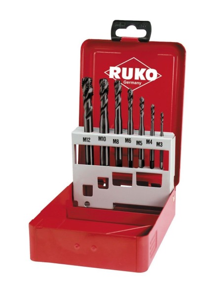 JUEGO 7 MACHOS MAQUINA M DIN 371 / 376 HSS-CO VAP RECTIFICADOS INOX TIPO C