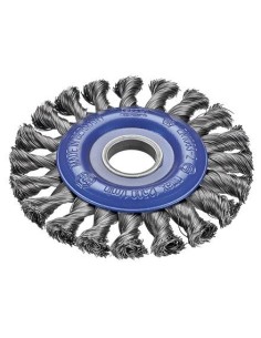 CEPILLO INOX DE ALAMBRE TRENZADO CON AGUJERO DE 22,2 MM HILO DE 0.35 MM (125X13)