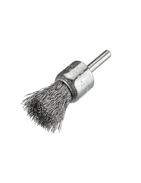 CEPILLO INOX DE ALAMBRE ONDULADO CON VASTAGO DE 6 MM HILO DE 0.30 MM (30X50)