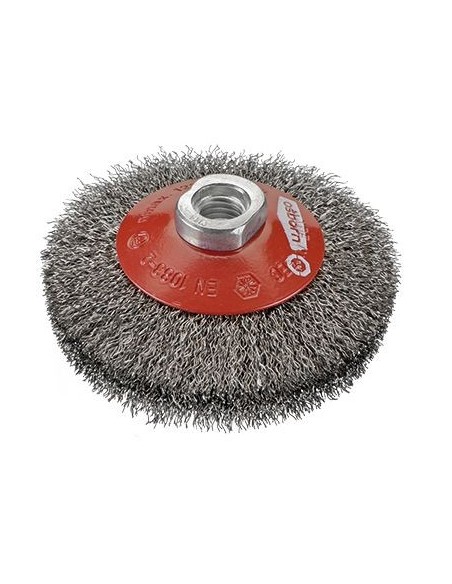 CEPILLO DE INOX ONDULADO CON TUERCA M14 Y FILAMENTO DE 0.30 MM (115X10X30 )