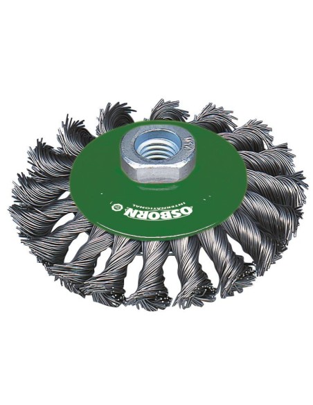 CEPILLO CONICO DE ACERO TRENZADO CON TUERCA M14 100 MM Y FILAMENTO 0.35 MM