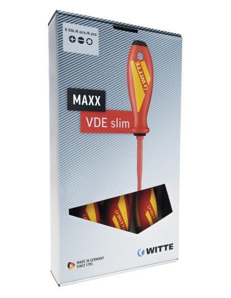 JUEGO 6 DESTORNILLADORES AISLADOS VARILLA REDUCIDA MAXX VDE SLIM (PL + PH)