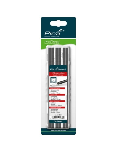 ESTUCHE CON 12 MINAS DE CARPINTERO BIG-DRY DE GRAFITO 2H (BLISTER)