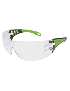 GAFAS DE SEGURIDAD TRANSPARENTES CON PATILLAS VERDES EVO