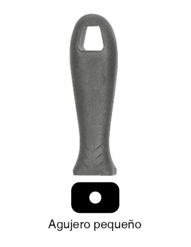 MANGO DE LIMA DE PLASTICO NEGRO GRANDE CON AGUJERO DE 6 MM