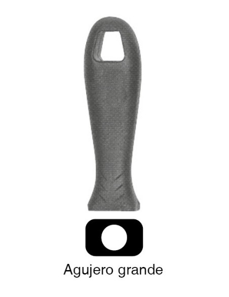 MANGO DE LIMA DE PLASTICO NEGRO GRANDE CON AGUJERO DE 8 MM