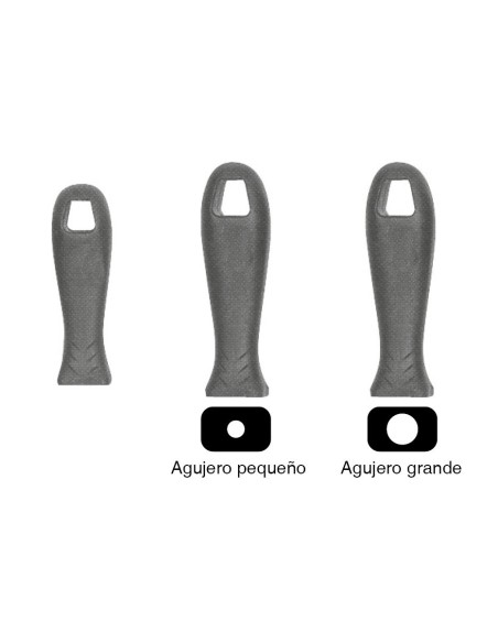 MANGO DE LIMA DE PLASTICO NEGRO GRANDE CON AGUJERO DE 8 MM