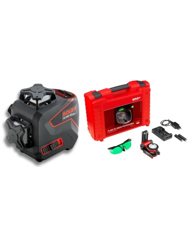 NIVEL LASER LINEAS 360º CON GAFAS Y SOPORTE PARA PARED PLANO 3D GREEN