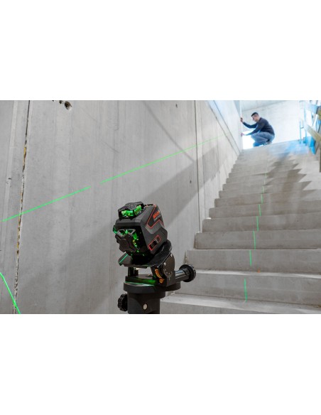 NIVEL LASER LINEAS 360º CON GAFAS Y SOPORTE PARA PARED PLANO 3D GREEN