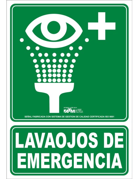 SEÑAL LAVAOJOS DE EMERGENCIA PVC CLASE B