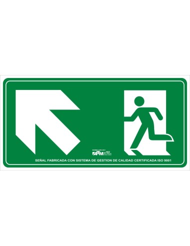 SEÑAL EVACUACION ESCALERA ARRIBA IZQUIERDA PVC CLASE B