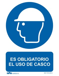 SEÑAL OBLIGATORIO EL USO DEL CASCO PVC GLASSPACK