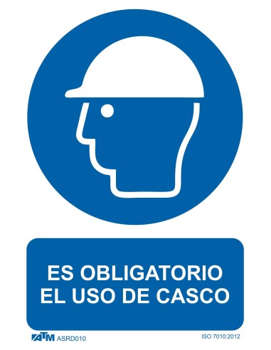 SEÑAL OBLIGATORIO EL USO DEL CASCO PVC GLASSPACK