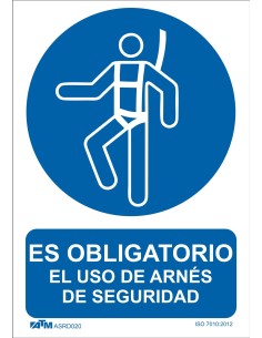 SEÑAL OBLIGATORIO EL USO DEL ARNES PVC GLASSPACK