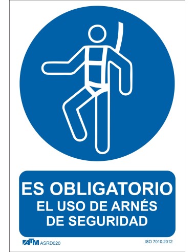 SEÑAL OBLIGATORIO EL USO DEL ARNES PVC GLASSPACK
