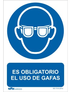 SEÑAL OBLIGATORIO EL USO DE GAFAS PVC GLASSPACK