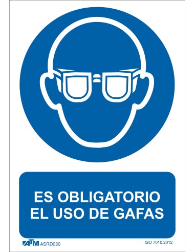 SEÑAL OBLIGATORIO EL USO DE GAFAS PVC GLASSPACK