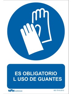 SEÑAL OBLIGATORIO EL USO DE GUANTES PVC GLASSPACK